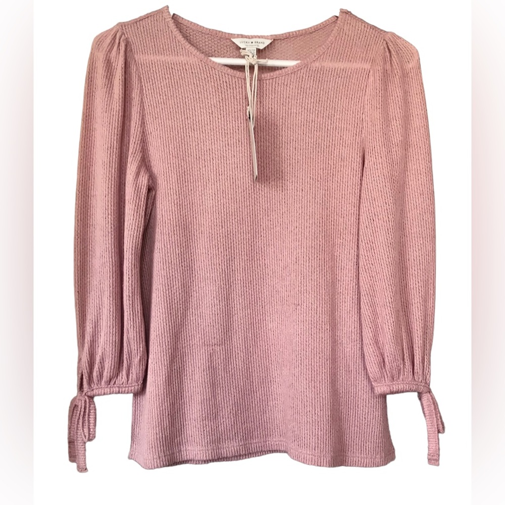 🆕🔥LUCKY BRAND GORGEOUS BLUSH COLORED&BUTTERY SOFT LIGHTWEIGHT LONGSLEEVSWEATER